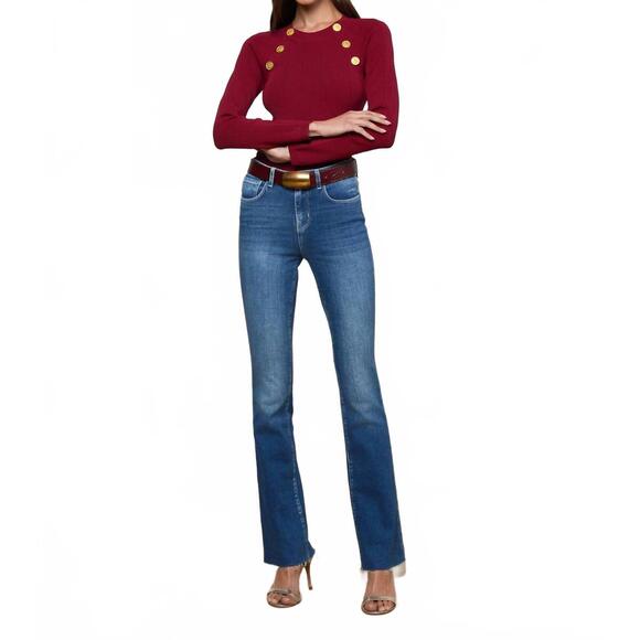 NEW L'AGENCE ruth straight-leg jeans in irvine